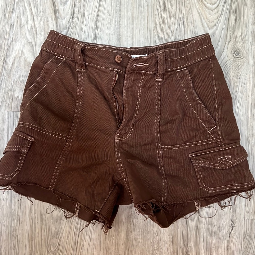 PACSUN BROWN CARGO SHORT